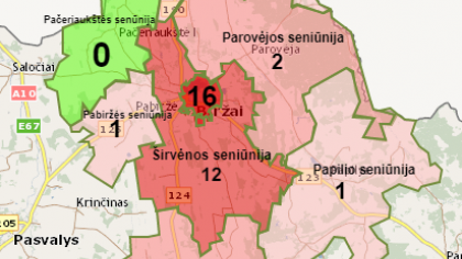 Sergamumo koronavirusu Biržų rajono savivaldybėje žemėlapis 
