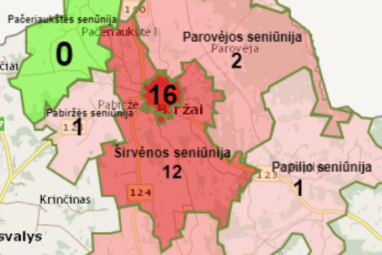 Sergamumo koronavirusu Biržų rajono savivaldybėje žemėlapis